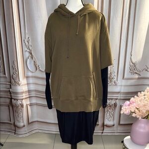 MM6 Maison Martin Margiela Olive and Black Layered Dress